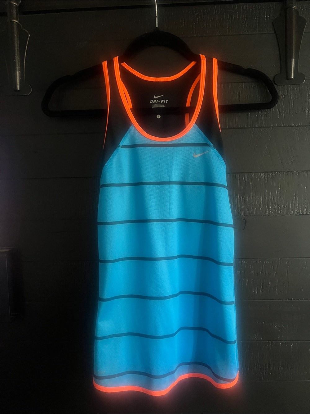 Nike Dri-FIT Black Tank with Orange and Blue Accents